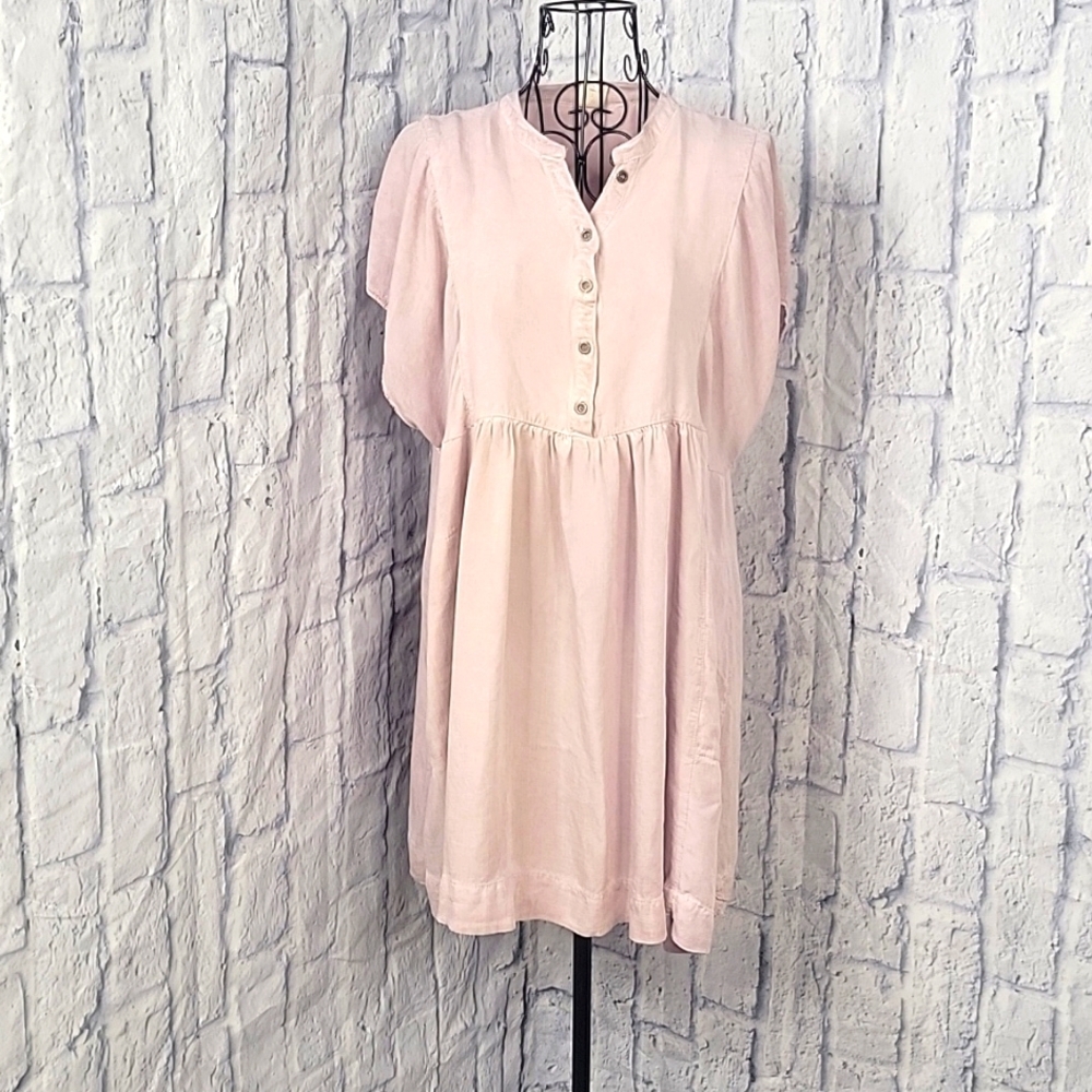I‎ JOAH Lilac Part Button Up Empire Waist Dress Medium